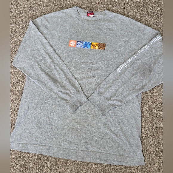 Vintage Element Skateboards Shirt Wind Water Fire Earth Sleeve Spellout‎ XL - Picture 1 of 10